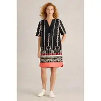 White Stuff June Linen Dress Black Print Talla: 8 PETITE | Vestidos Maxi Outlet | Mujer | Blanco