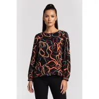 White Stuff Angie Top Black Multi Talla: 22 | Manga Larga Outlet | Mujer | Negro