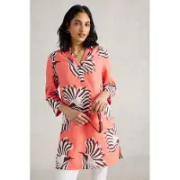 White Stuff Blake Linen Tunic Pink Print Talla: 8 PETITE | Manga Larga Outlet | Mujer | Blanco
