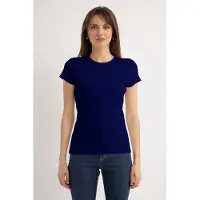 Josephine & Co Harley Ss Rib T-shirt Navy Talla: S | Camisetas de Seda Outlet | Mujer | Azul