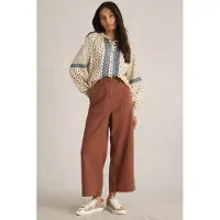 White Stuff Romy Wide Leg Cropped Trouser Dark Tan Talla: 20 REGULAR | Pantalones Outlet | Mujer