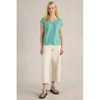 White Stuff Rae Organic Cotton Top Green Print Talla: 6 | Blusas Outlet | Mujer | Verde