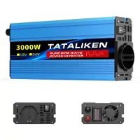 OEM Convertidor de energía, de corriente continua (DC) a corriente alterna (AC), funcionamiento silencioso del ventilador, 12V 3000W 220V 50Hz (estándar europeo)