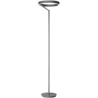 Gea Luce Lámpara de pie LED CRISEIDE de 40W, 2000 lúmenes, 3000K, regulable mediante pedal, en aluminio satinado - Gealuce