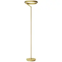 Gea Luce Lámpara de pie LED CRISEIDE PT de 40W, 2000 lúmenes, 3000K, regulable mediante pedal, con acabado en aluminio cepillado color dorado - Gealuce