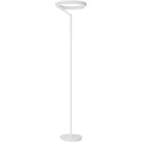 Gea Luce Lámpara de pie LED CRISEIDE de 40W, 2100 lúmenes, 3000K, regulable mediante pedal, en aluminio satinado blanco - Gealuce