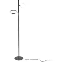 Gea Luce Lámpara de pie GPIN32 – Lámpara de pie LED regulable de 28 W (10 W + 18 W), 3000 K, en aluminio mate – Gealuce