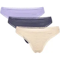 Sloggi Tanga 'Go Crush' beige / azul oscuro / lavanda