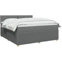 vidaXL Cama con somier y colchón de la marca , color gris oscuro, dimensiones 160 x 200 cm, tapizada en tela