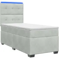 vidaXL Cama con somier y colchón de la marca , color gris claro, 80 x 200 cm, tapizada en terciopelo