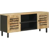 Syfax Armarios de almacenamiento, estilo natural, 105 x 33 x 46 cm, fabricados en madera maciza de mango