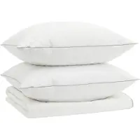 vidaXL Juego de edredones de plumas de ganso, 90% plumón, modelo FULDA, 3 piezas, 220 x 240 cm, para verano