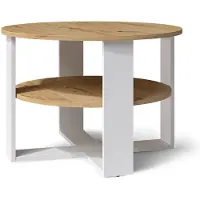 Vicco Mesa de centro Romeo Blanco/Roble artesanal 68 x 68 cm, Model 62735