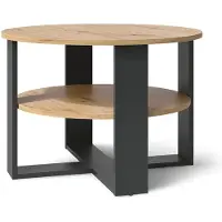 Vicco Mesa de centro Romeo Antracita/Roble artesanal 68 x 68 cm, Model 62734
