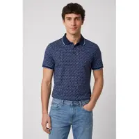 Michael Kors para hombre. CS650V848T Polo de punto liso de algodón con logotipo marino (XL), Casual, Manga corta, outlet 2026.