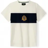 Hackett London para niño. HK5000068 Camiseta Crest Panel blanco roto (3Años= 97cm), Casual, Algodón, Manga corta, moda infantil, Hackett Lon