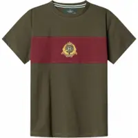 Hackett London para niño. HK5000068 Camiseta Crest Panel verde (2Años= 92cm), Casual, Algodón, Manga corta, moda infantil, ou