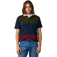 Hackett para hombre. HM5700019 Polo rugby Patch multicolor (M), Casual, Algodón, Manga corta, Marino, outlet 2026.