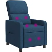 Syfax Sillón reclinable, color azul, tapizado en tela