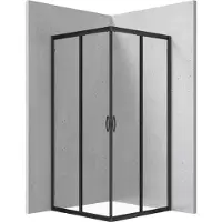 Deante | Cabina de ducha Funkia - Negra - 185 x 90 x 90 cm - Cuadrada - Transparente