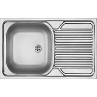 Deante Fregadero Tango de una cuba con escurridor, 800x500 mm, acero inoxidable de 500 µm