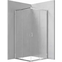 Deante | Cabina de ducha Funkia - Vidrio transparente - 185 x 90 x 90 cm - Vidrio de seguridad - Montaje universal