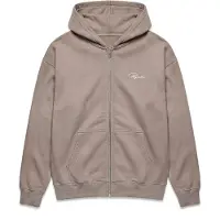 Pegador Sudadera con cremallera 'Pike' taupe / blanco