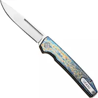 Ocaso Sovranto 15SNS Satin CPM MagnaCut, Entropic Anodized Titanium, navaja tipo slipjoint , diseño de Mike Wallace
