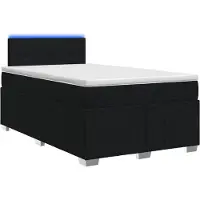 Syfax Cama con somier y colchón, color negro, 120 x 190 cm, tapizada en tela