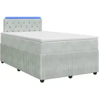 vidaXL Cama con somier y colchón, color gris claro, 120 x 190 cm, tapizada en terciopelo