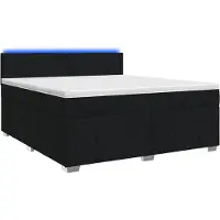 Syfax Cama con somier y colchón, color negro, 160 x 200 cm, tapizada en tela