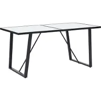 Syfax Mesa de comedor de vidrio templado blanco 160x80x75 cm