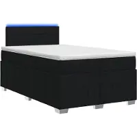 Syfax Cama con somier y colchón, color negro, 120 x 200 cm, tapizada en tela