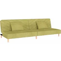 DKD Home Decor Sofá cama de 2 plazas con dos almohadas tela verde