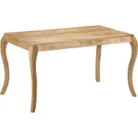 Syfax Mesa de comedor de madera maciza de mango 135x75x76 cm