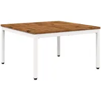 Syfax Mesa de centro de estilo natural y color blanco, dimensiones: 80 x 80,5 x 45 cm