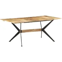 Syfax Mesa de comedor de madera maciza de mango 180x90x76 cm