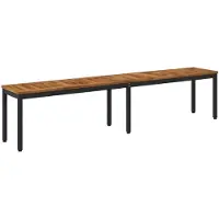 vidaXL : Banco de jardín, 201 x 35 x 45 cm, madera maciza de acacia, diseño rectangular