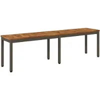 vidaXL Banco de jardín, 161 x 35 x 45 cm, madera maciza de acacia, color natural y café