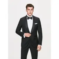 Hackett London para hombre. HM450266 Chaqueta de cena con cuello chal en lana mohair negro (40/32), Fiesta, outlet 2026.