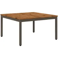 Syfax Mesa de centro de madera maciza de acacia, estilo natural y color café, dimensiones: 80 x 80,5 x 45 cm