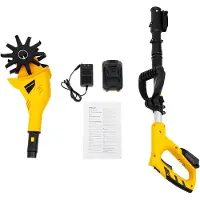 StarTech.com Fresadora eléctrica de jardín manual - Cultivador a batería - 20 V - Batería no incluida - Longitud ajustable - Profundidad de trabajo de 25 cm - Hoja de acero al manganeso - Color amarillo/negro