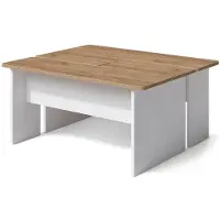 Vicco Conjunto de mesas de centro Duvo Roble dorado/Blanco 135 x 50 cm Juego de 2, Model 61304