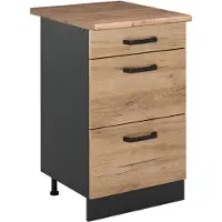 Vicco Mueble bajo de cocina R-Line Roble dorado/Antracita 50 cm encimera Roble dorado, Model 69804
