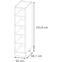 Vicco Estante de cocina Fame-Line Antracita 30 cm sin encimera, Model 63253
