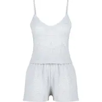 Trendyol Pijama de pantalón corto gris