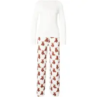 GUESS Pijama 'ARIA' marrón claro / negro / blanco