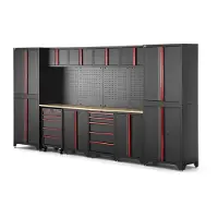 HBM sistema de taller modular 12 piezas, negro rojo