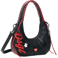 Desigual , Bolso Mediano Mickey, Poliuretano, Negro, U