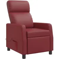 vidaXL Sillón de masaje relax, color burdeos, tapizado en cuero sintético ()